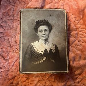 Old Antique Undated Photograph of Woman in Spectacles